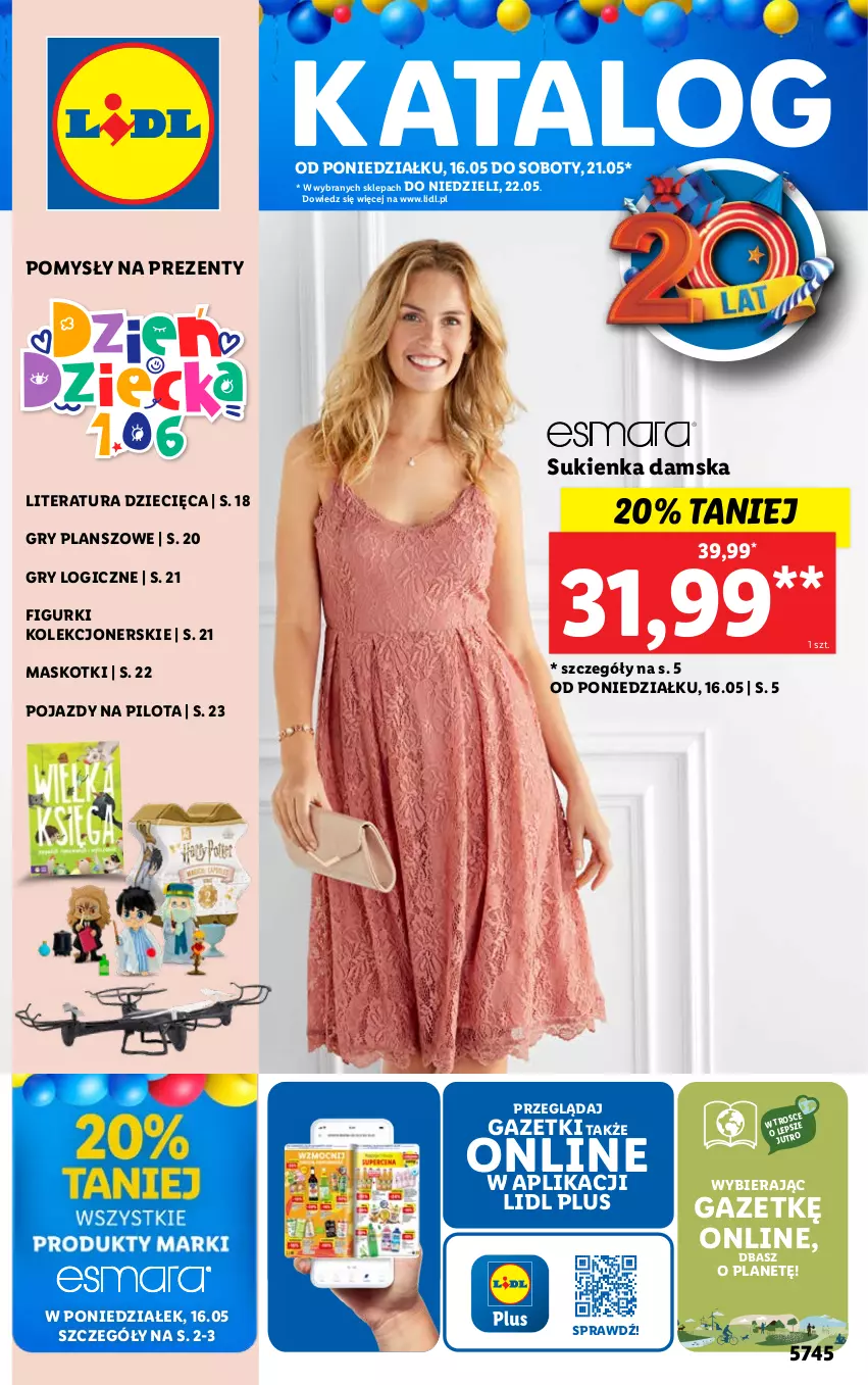Gazetka promocyjna Lidl - GAZETKA - ważna 16.05 do 22.05.2022 - strona 1 - produkty: Dzieci, Gry, Pojazd, Sukienka, Tera