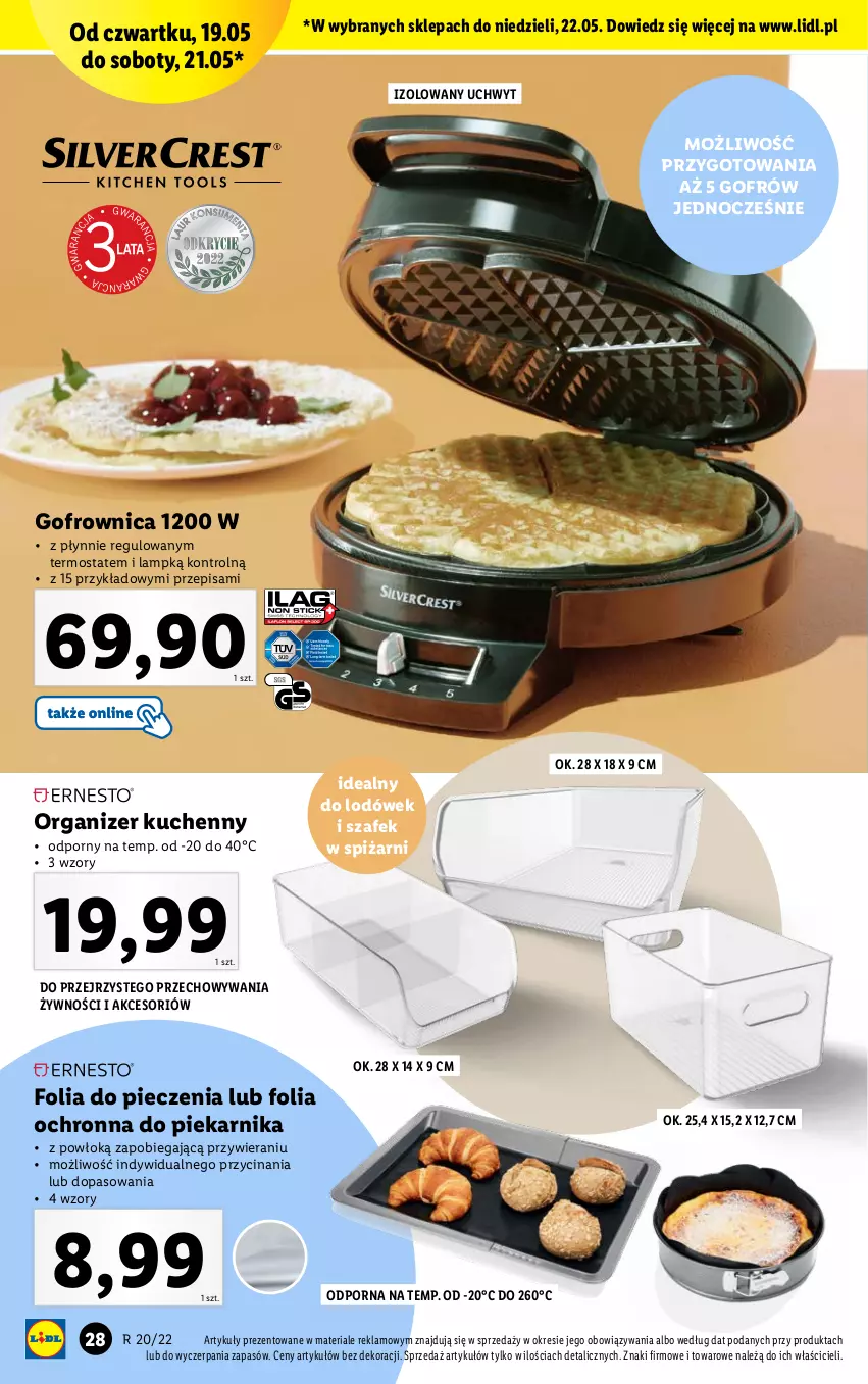 Gazetka promocyjna Lidl - GAZETKA - ważna 16.05 do 22.05.2022 - strona 30 - produkty: Gofrownica, Organizer, Piec, Piekarnik, Por, Termos