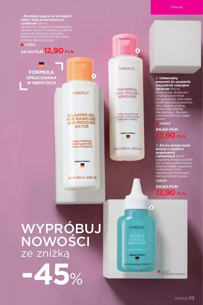 Gazetka promocyjna Faberlic - ważna 21.02 do 13.03.2022 - strona 113 - produkty: Gra, Lakier, Makijaż, Manicure i pedicure, Nuty, Olej, Piec, Top