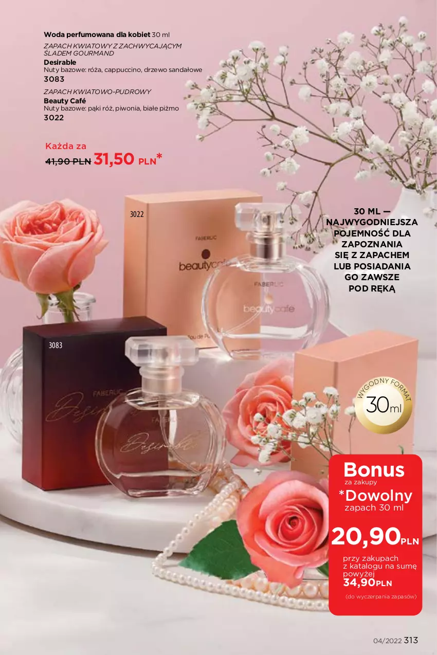 Gazetka promocyjna Faberlic - ważna 21.02 do 13.03.2022 - strona 313 - produkty: Cappuccino, Nuty, Perfum, Piwo, Róża, Sandał, Woda, Woda perfumowana