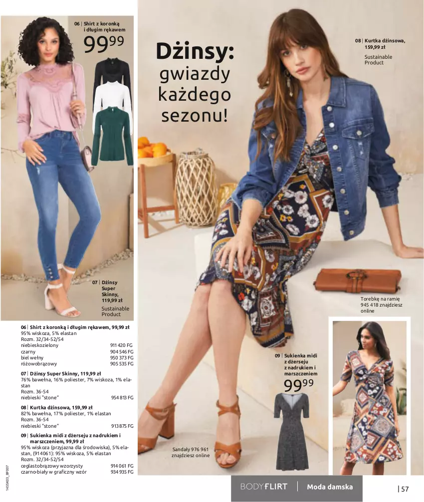 Gazetka promocyjna Bonprix - Wiosenna moda - ważna 07.03 do 03.09.2022 - strona 59 - produkty: Dżinsy, Gra, Kurtka, Mars, Sandał, Sukienka, Wełna