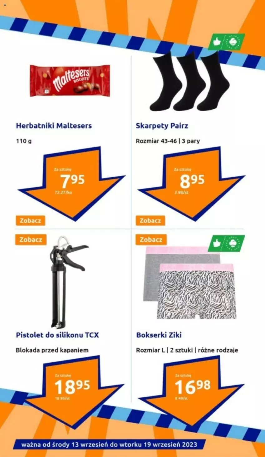 Gazetka promocyjna Action - ważna 13.09 do 19.09.2023 - strona 7 - produkty: Bokserki, Herbatniki, Karp, Pistolet, Ser