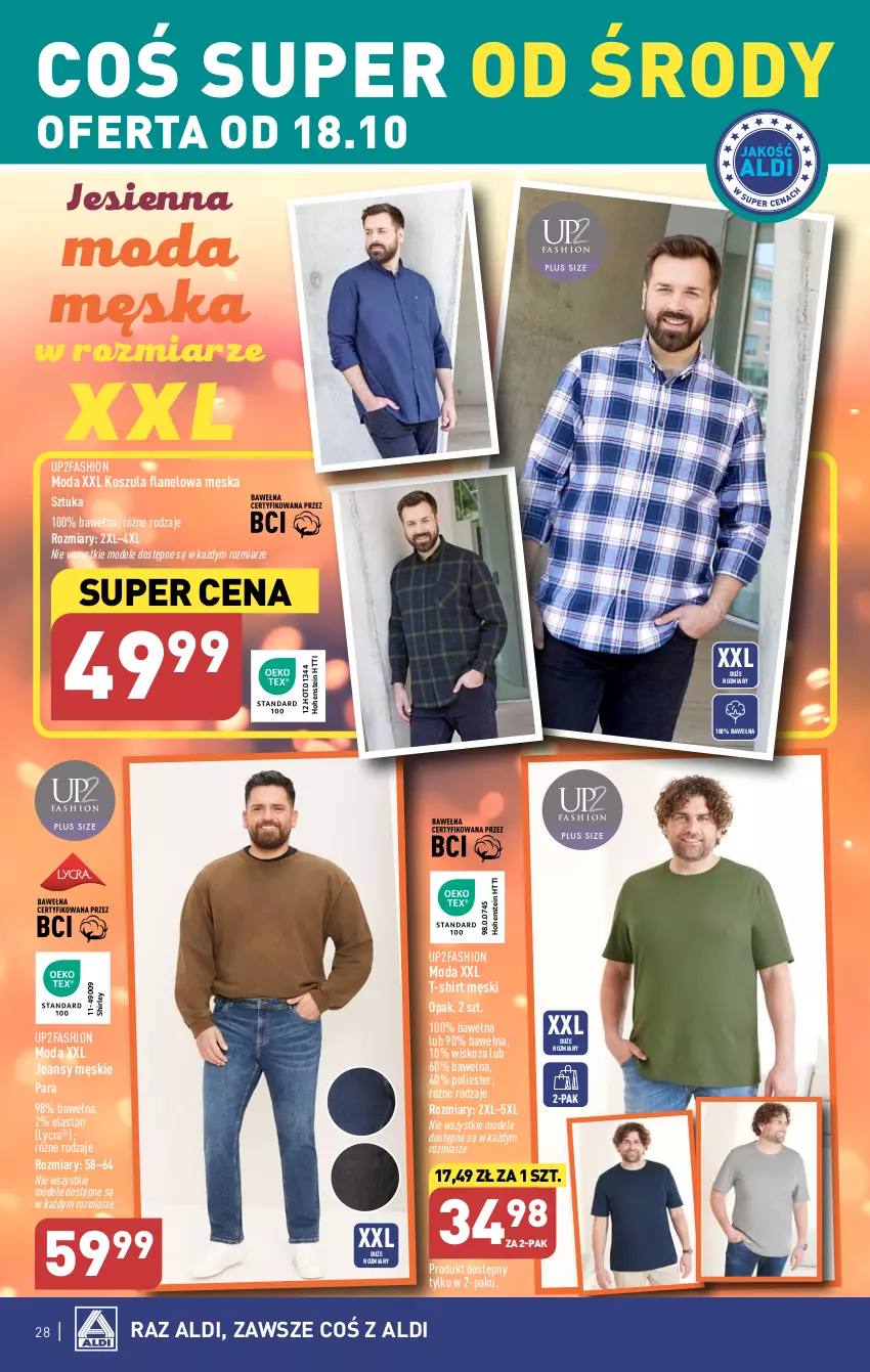 Gazetka promocyjna Aldi - Pełna oferta - ważna 16.10 do 21.10.2023 - strona 28 - produkty: Fa, Kosz, Koszula, Moda, T-shirt, Wełna