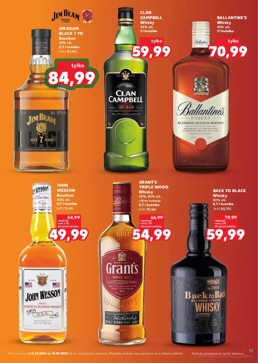 Gazetka promocyjna Kaufland - Barek Kauflandu - ważna 05.02 do 18.02.2026 - strona 11 - produkty: Bell, Bourbon, Gra, Jim Beam, Lack, Whisky