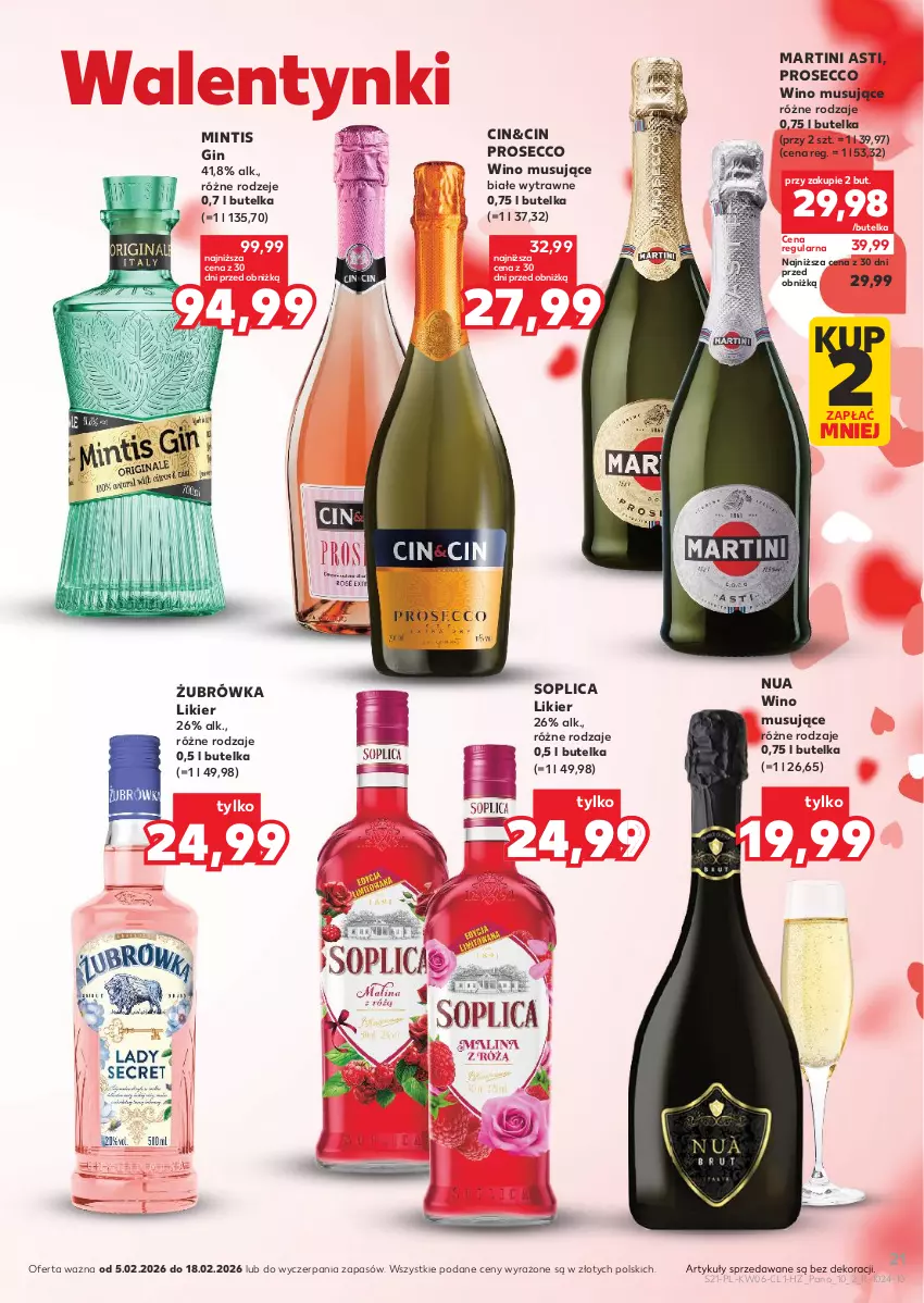 Gazetka promocyjna Kaufland - Barek Kauflandu - ważna 05.02 do 18.02.2026 - strona 21 - produkty: Gin, HP, Likier, Martini, Mus, Prosecco, Soplica, Wino, Wino musujące