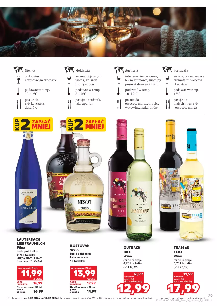 Gazetka promocyjna Kaufland - Barek Kauflandu - ważna 05.02 do 18.02.2026 - strona 29 - produkty: Deser, Kurczak, Makaron, Por, Sałat, Ser, Wino, Wino białe
