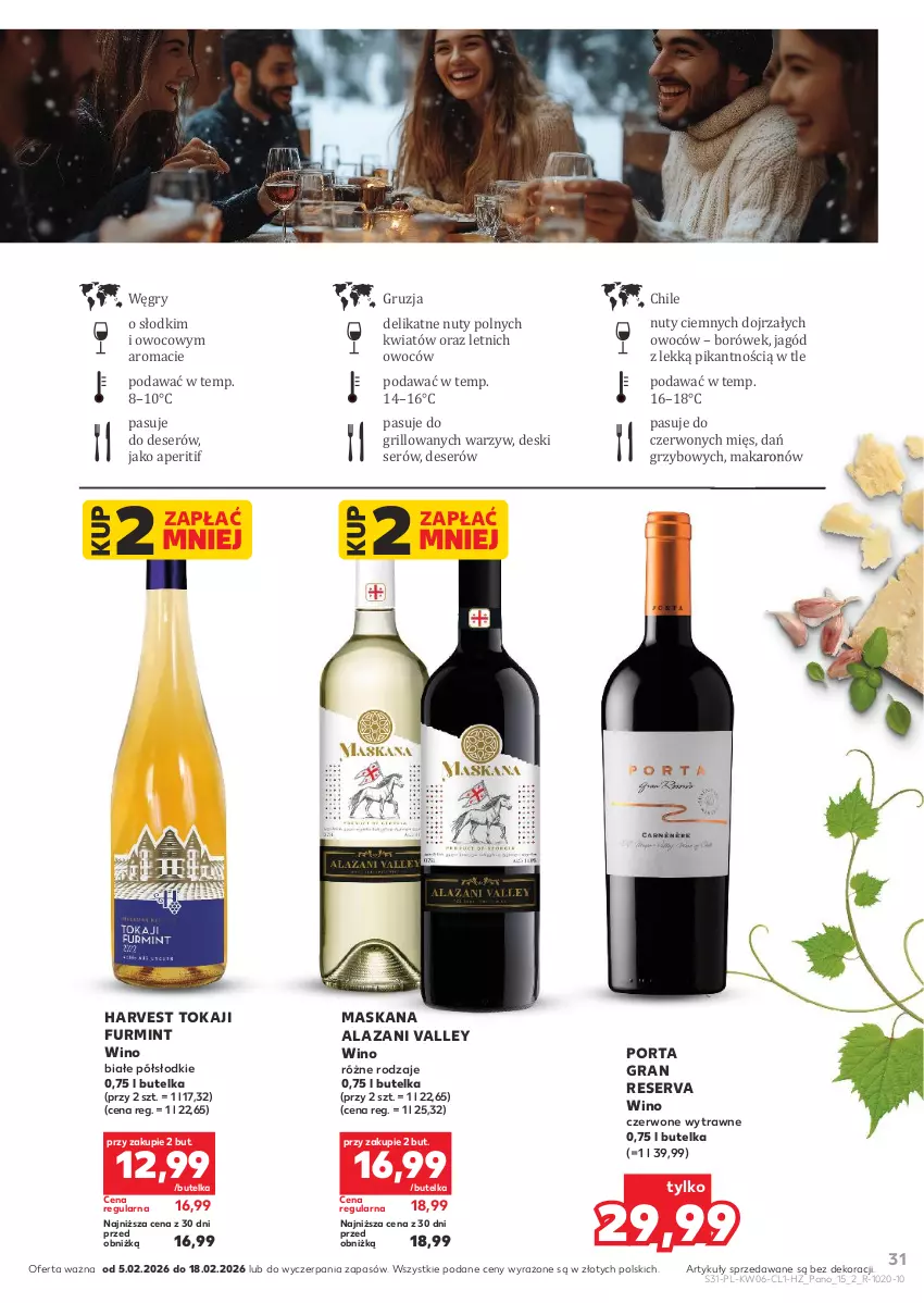 Gazetka promocyjna Kaufland - Barek Kauflandu - ważna 05.02 do 18.02.2026 - strona 31 - produkty: Deser, Gra, Grill, Gry, Makaron, Maska, Nuty, Por, Ser, Tokaji, Wino, Wino czerwone