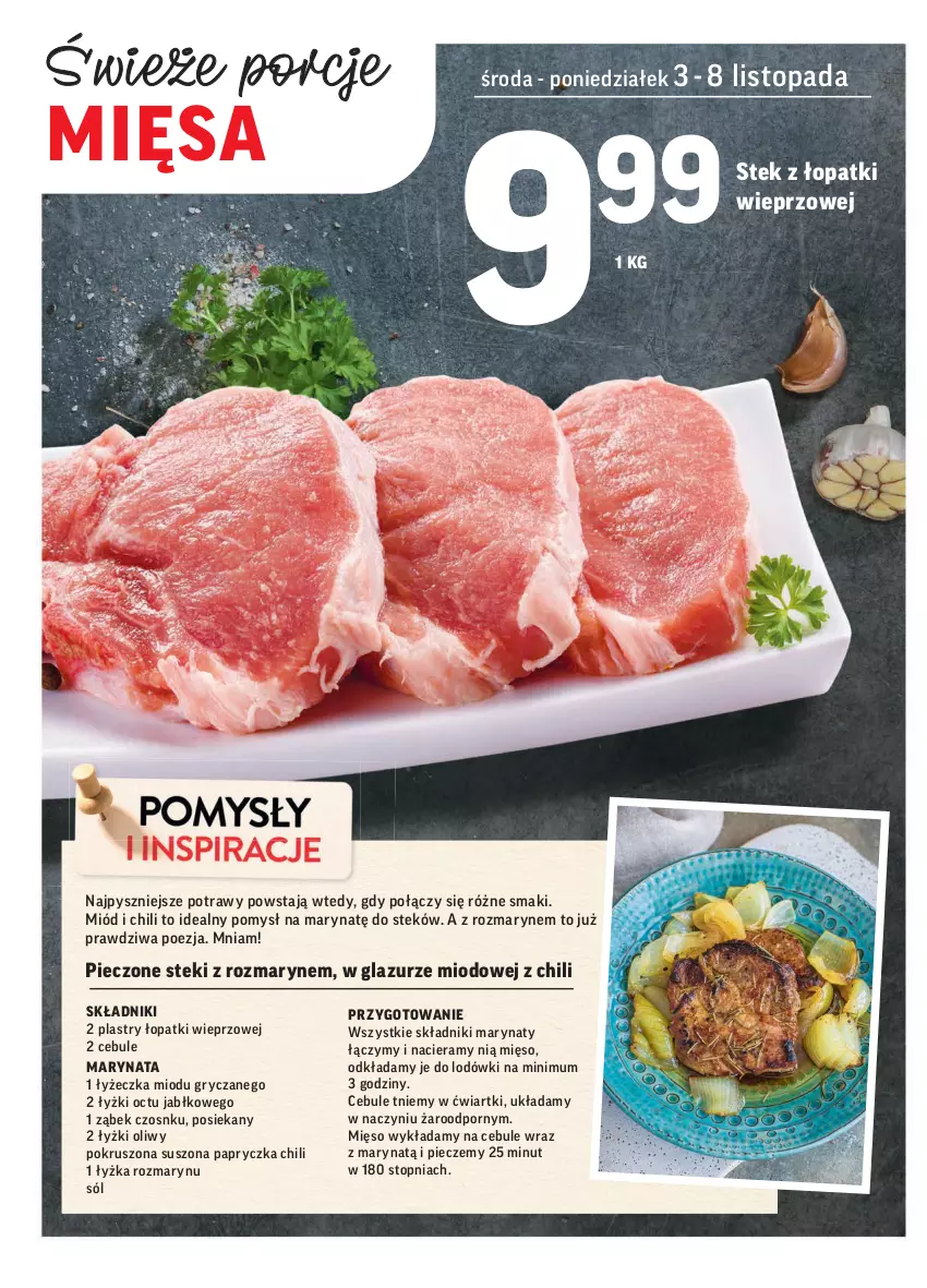 Gazetka promocyjna Intermarche - Gazetka promocyjna - ważna 03.11 do 08.11.2021 - strona 12 - produkty: Gry, Lazur, Mięso, Miód, Piec, Por, Sól, Stek, Top