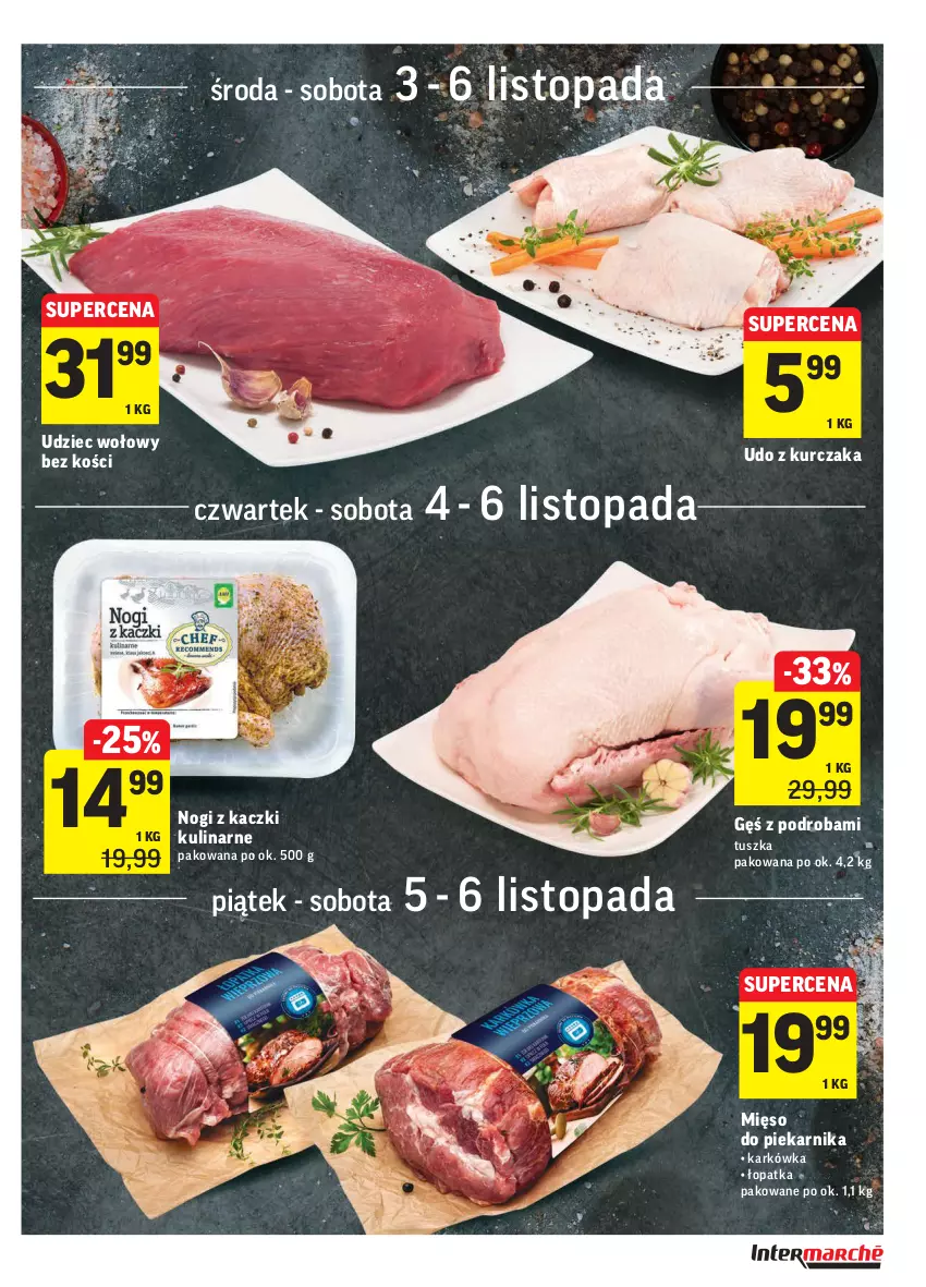 Gazetka promocyjna Intermarche - Gazetka promocyjna - ważna 03.11 do 08.11.2021 - strona 13 - produkty: Kurczak, Mięso, Piekarnik, Top, Tusz, Udo z kurczaka, Udziec wołowy