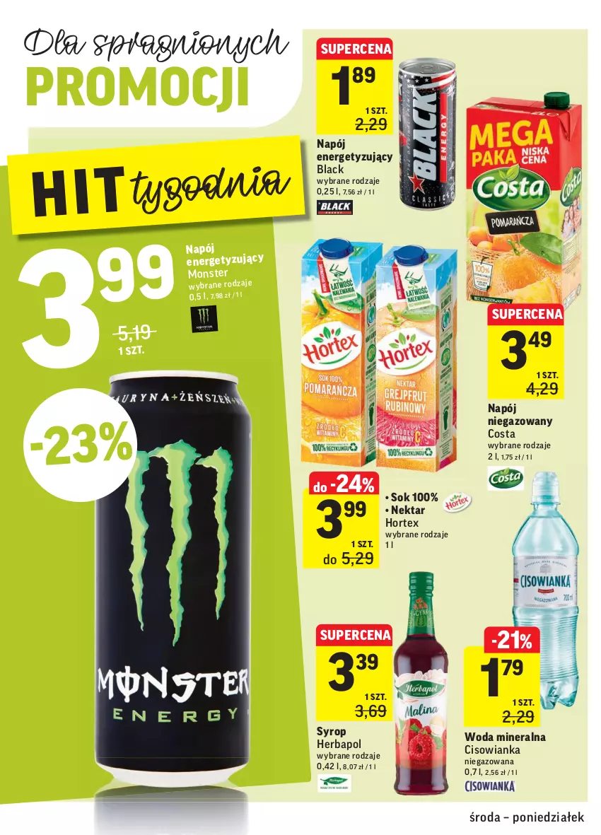 Gazetka promocyjna Intermarche - Gazetka promocyjna - ważna 03.11 do 08.11.2021 - strona 26 - produkty: Cisowianka, Herbapol, Hortex, Lack, Napój, Napój niegazowany, Nektar, Sok, Syrop, Woda, Woda mineralna