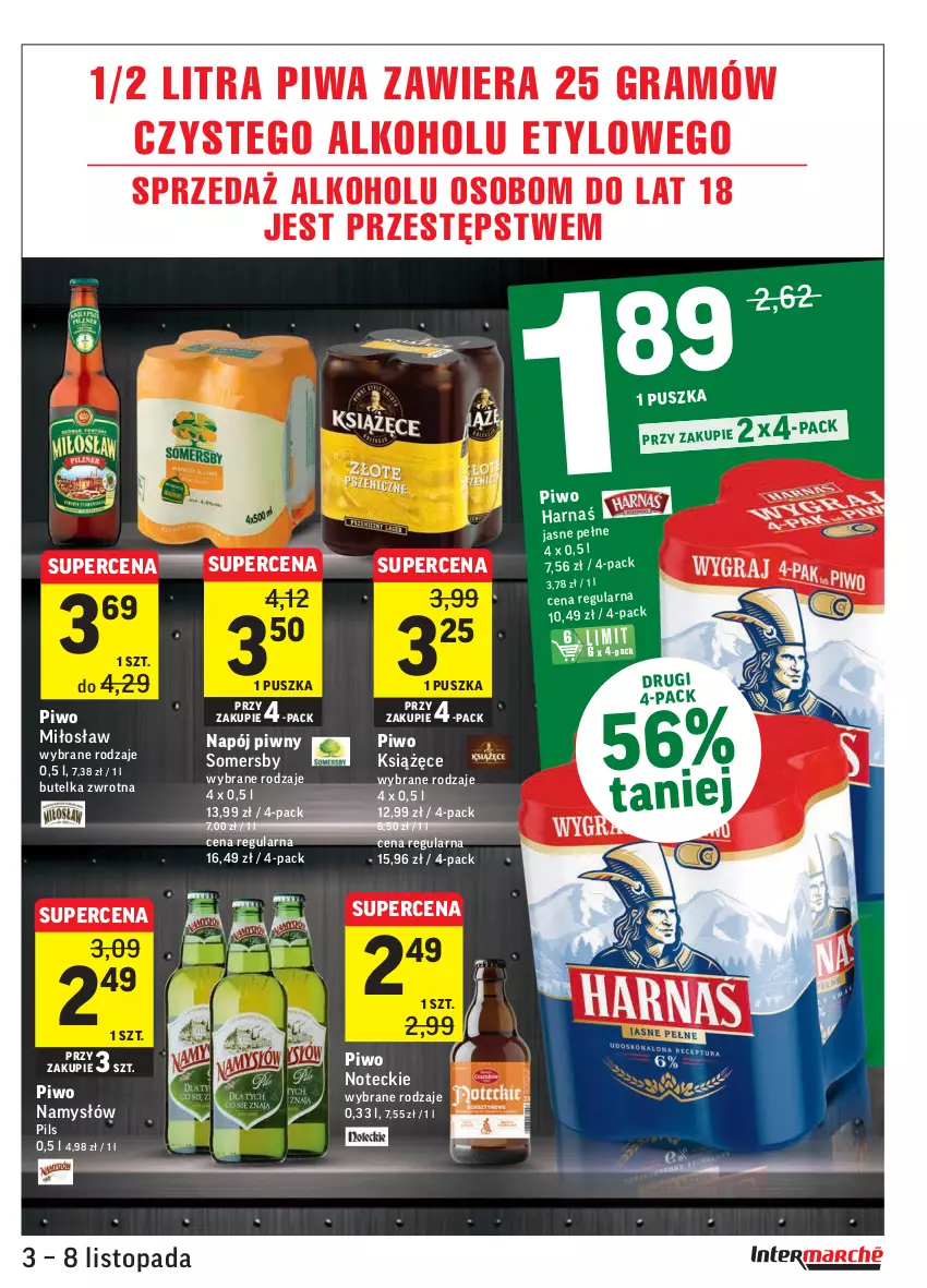 Gazetka promocyjna Intermarche - Gazetka promocyjna - ważna 03.11 do 08.11.2021 - strona 27 - produkty: Gra, Książęce, Namysłów, Napój, Piwa, Piwo, Somersby, Top