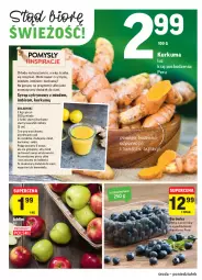 Gazetka promocyjna Intermarche - Gazetka promocyjna - Gazetka - ważna od 08.11 do 08.11.2021 - strona 8 - produkty: Kurkuma, Sok, Por, Borówka, Cytryny, Kawa, Wałek, Sitko, Miód, Syrop, Rondel, Imbir