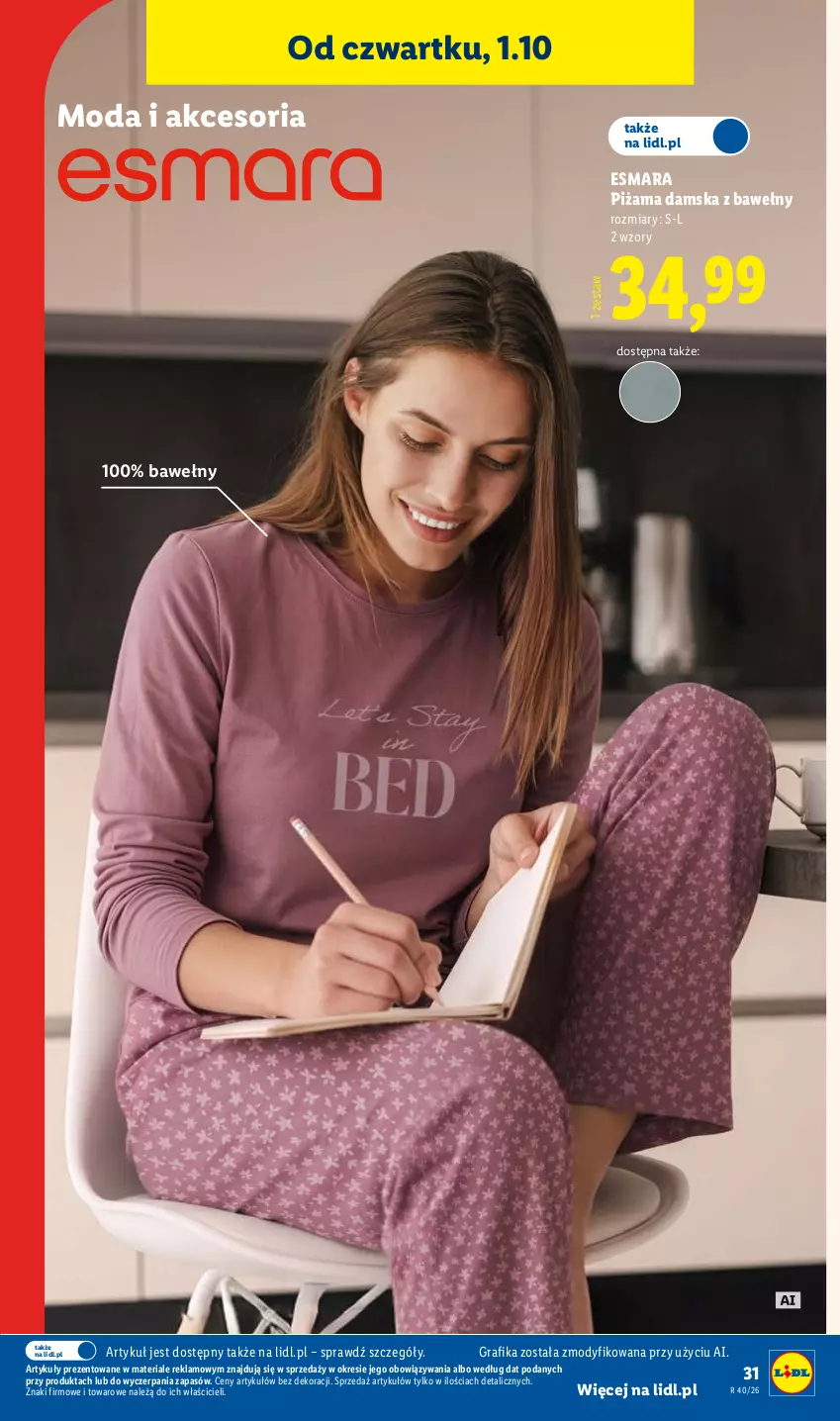Gazetka promocyjna Lidl - Gazetka ważna od 28.09. do 03.10. - ważna 28.09 do 03.10.2026 - strona 39 - produkty: Gra, Grafika, Moda, Piżama