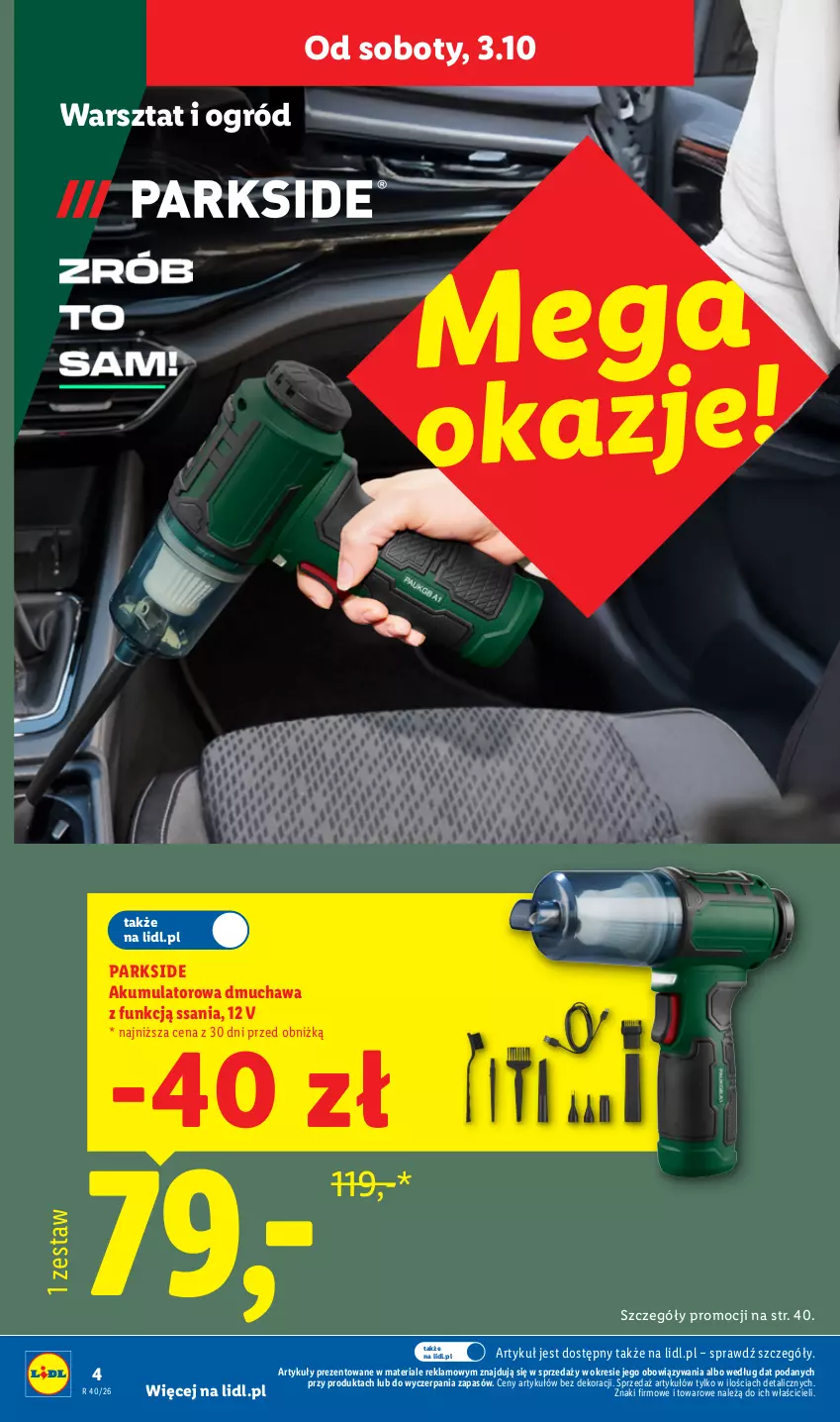 Gazetka promocyjna Lidl - Gazetka ważna od 28.09. do 03.10. - ważna 28.09 do 03.10.2026 - strona 4 - produkty: Akumulator, Ogród, Parkside