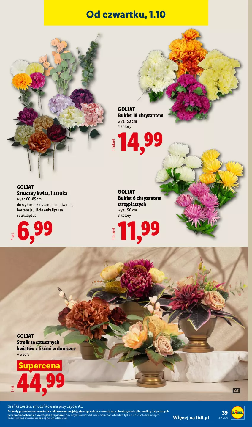 Gazetka promocyjna Lidl - Gazetka ważna od 28.09. do 03.10. - ważna 28.09 do 03.10.2026 - strona 47 - produkty: Bukiet, Chryzantema, Gra, Grafika, Piast, Piwo, Sztuczny kwiat