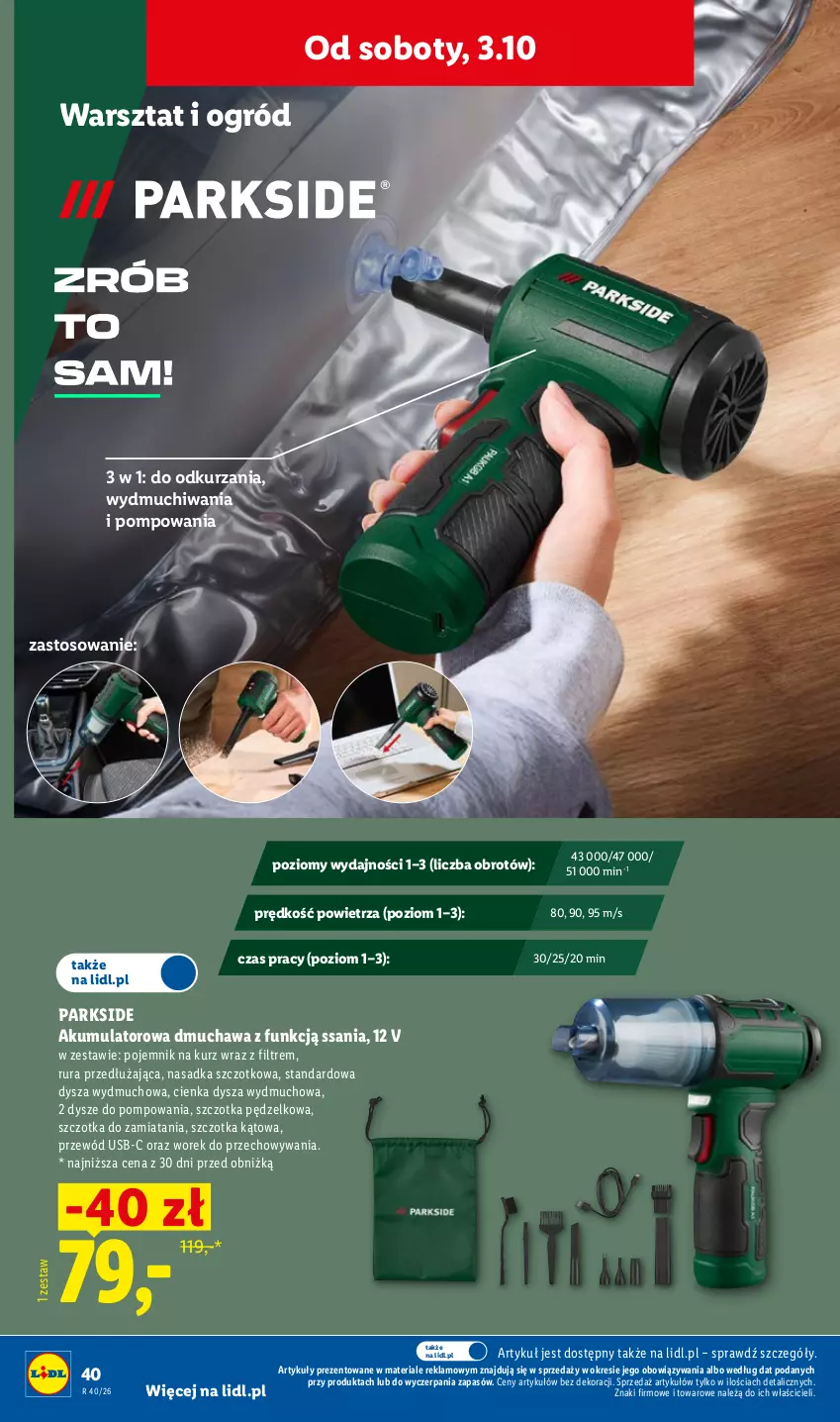 Gazetka promocyjna Lidl - Gazetka ważna od 28.09. do 03.10. - ważna 28.09 do 03.10.2026 - strona 48 - produkty: Akumulator, Ogród, Parkside, Pojemnik, Przewód, Rura, Szczotka
