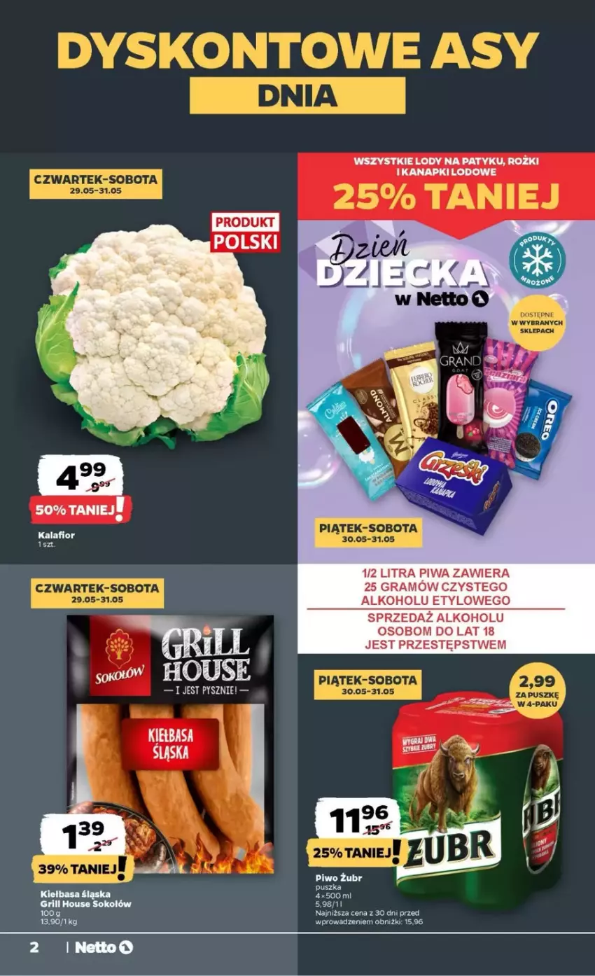 Gazetka promocyjna Netto - ważna 29.05 do 04.06.2025 - strona 26 - produkty: Fa, Gra, Kalafior, Lody, Piwa, Piwo