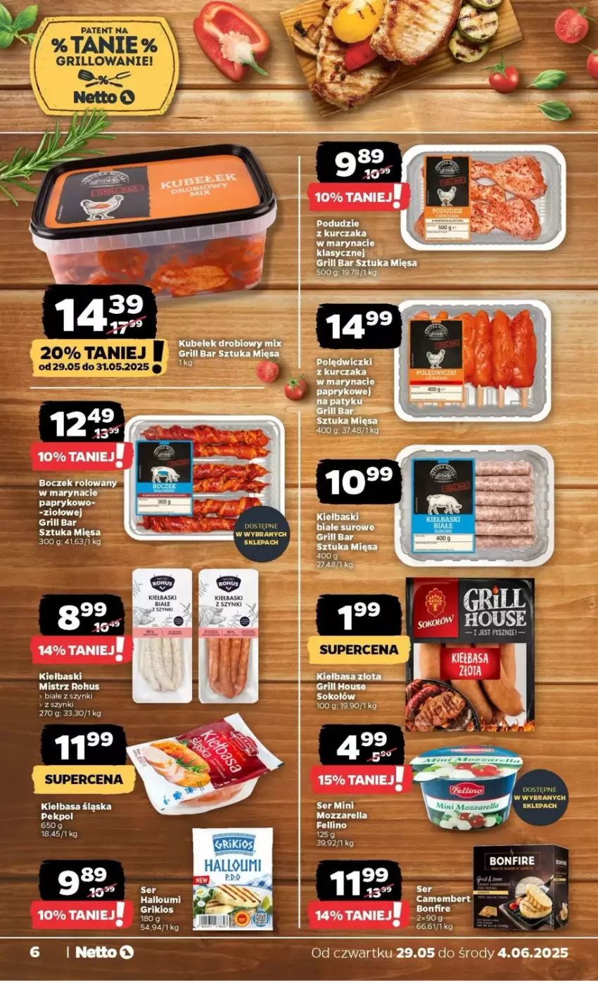 Gazetka promocyjna Netto - ważna 29.05 do 04.06.2025 - strona 56 - produkty: Boczek, Camembert, Fa, Grill, Kiełbasa, Kiełbasa śląska, Kurczak, Mozzarella, Pekpol, Ser, Sok, Sokołów
