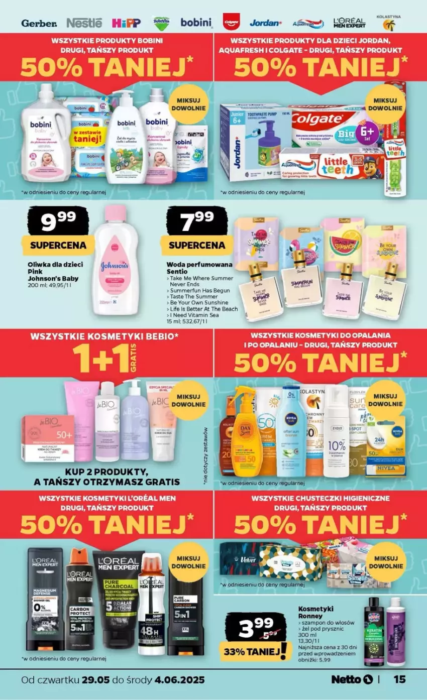 Gazetka promocyjna Netto - ważna 29.05 do 04.06.2025 - strona 7 - produkty: Aquafresh, Chusteczki, Colgate, Dzieci, Gerber, Gra, Johnson's, Johnson's Baby, LG, Oliwka dla dzieci, Perfum, Por, Pur, Szampon, Woda, Woda perfumowana