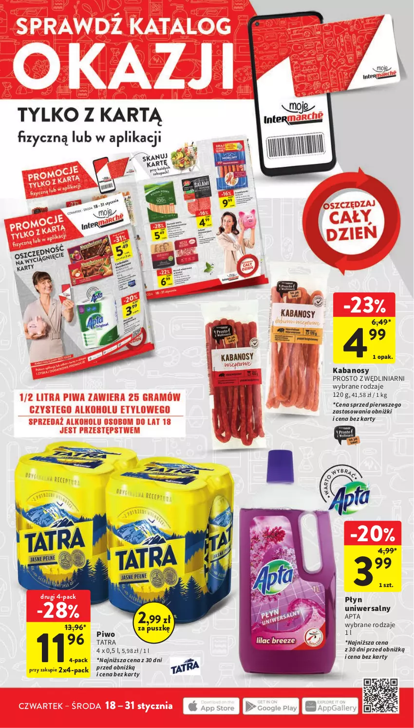 Gazetka promocyjna Intermarche - Gazetka Intermarche - ważna 18.01 do 24.01.2024 - strona 14 - produkty: Kabanos, Piwo, Tatra