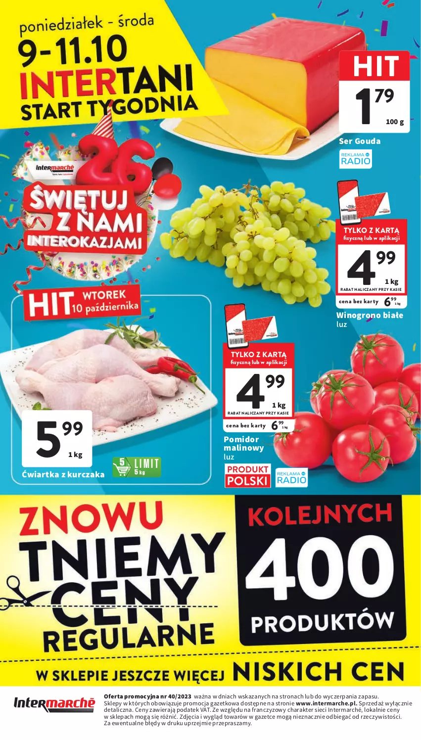 Gazetka promocyjna Intermarche - Gazetka Intermarche - ważna 05.10 do 11.10.2023 - strona 48 - produkty: Gouda, Kurczak, Pomidor malinowy, Ser, Wino