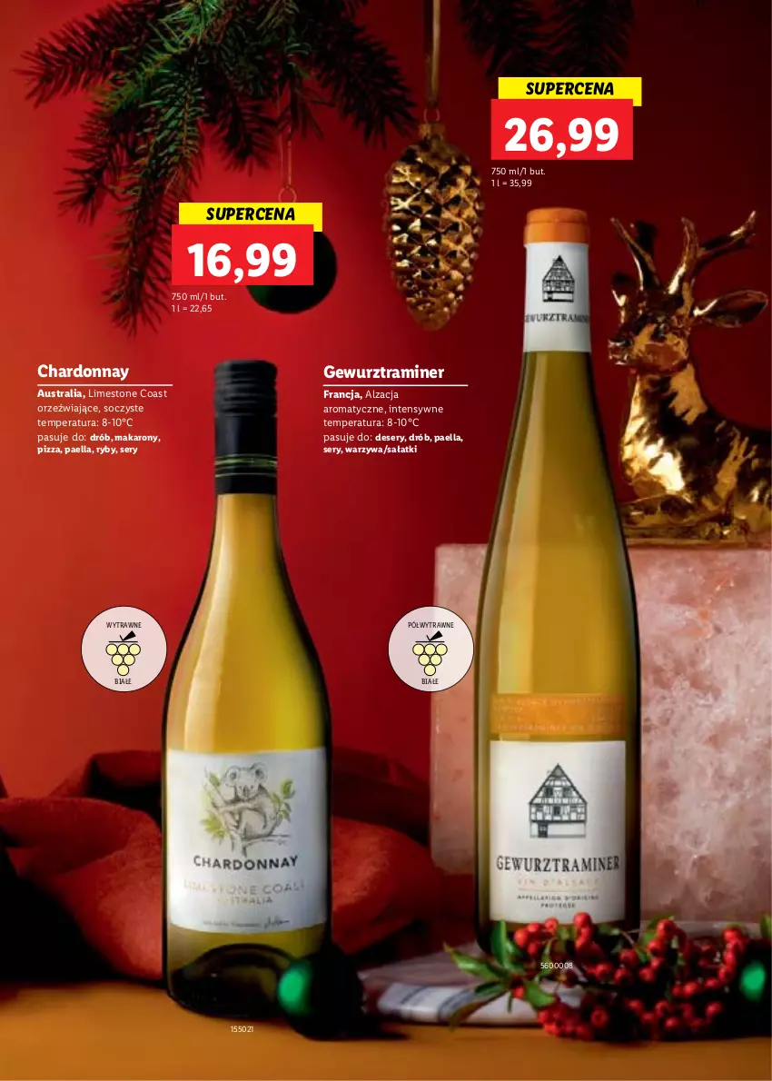 Gazetka promocyjna Lidl - Alkohole - duża gazetka - ważna 08.12 do 26.12.2022 - strona 9 - produkty: Chardonnay, Deser, Drób, Makaron, Pizza, Sałat, Ser, Warzywa