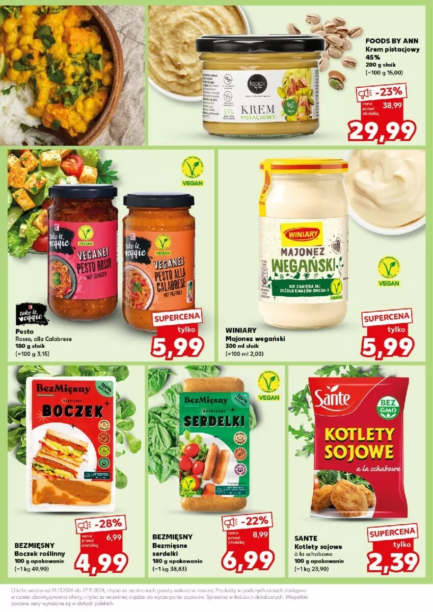 Gazetka promocyjna Kaufland - ważna 25.11 do 27.11.2024 - strona 25 - produkty: Boczek, Kotlet, Krem pistacjowy, Majonez, Sante, Ser, Serdelki, Winiary