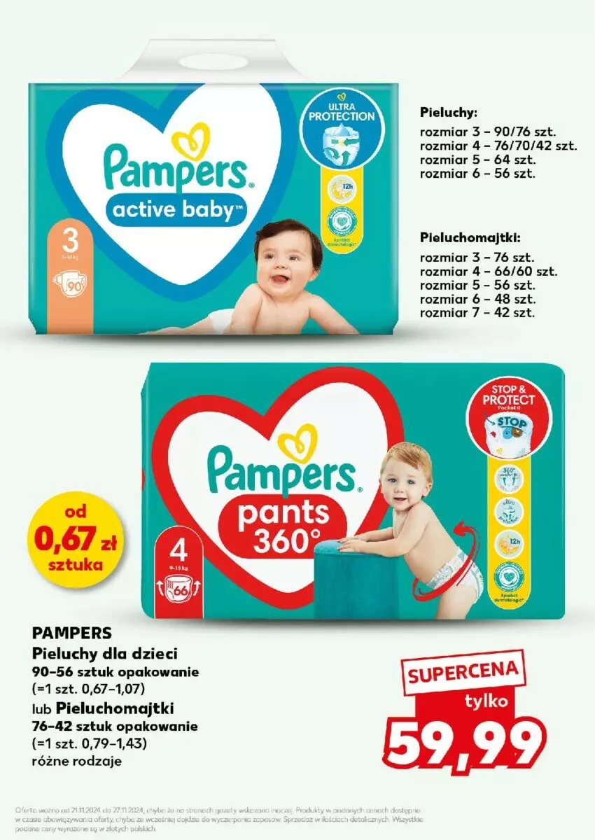 Gazetka promocyjna Kaufland - ważna 25.11 do 27.11.2024 - strona 38 - produkty: Dzieci, Majtki, Pampers, Pieluchomajtki, Pieluchy