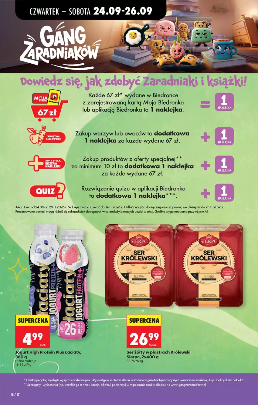 Gazetka promocyjna Biedronka - Od Czwartku - ważna 24.09 do 30.09.2026 - strona 26 - produkty: Gra, Grafika, Jogurt, Klej, Kotek, Królewski, LG, Quiz, Ser