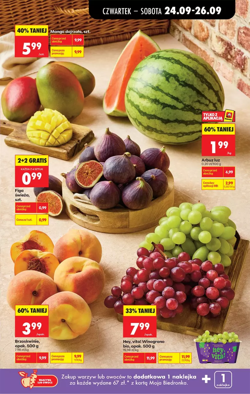 Gazetka promocyjna Biedronka - Od Czwartku - ważna 24.09 do 30.09.2026 - strona 34 - produkty: Arbuz, Brzoskwinie, Mango, Wino
