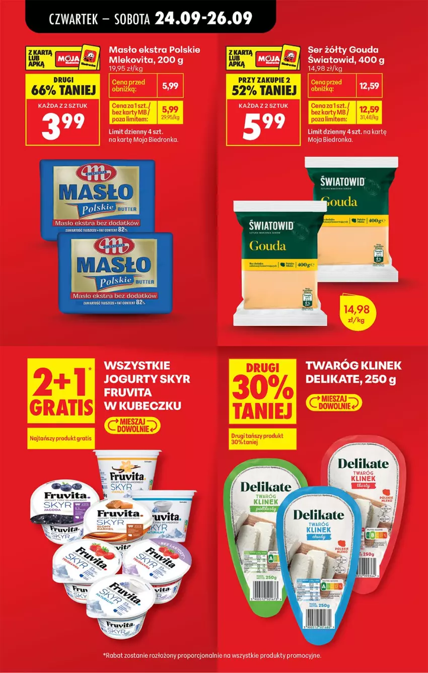 Gazetka promocyjna Biedronka - Od Czwartku - ważna 24.09 do 30.09.2026 - strona 4 - produkty: Gouda, Jogurt, Por, Twaróg