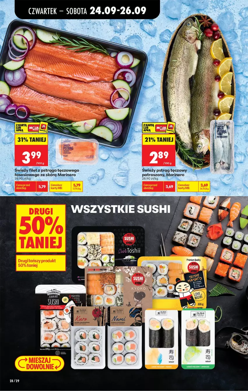 Gazetka promocyjna Biedronka - Od Czwartku - ważna 24.09 do 30.09.2026 - strona 42 - produkty: Filet z pstrąga, Mango, Piec, Pstrąg, Pstrąg tęczowy, Sos, Wanna