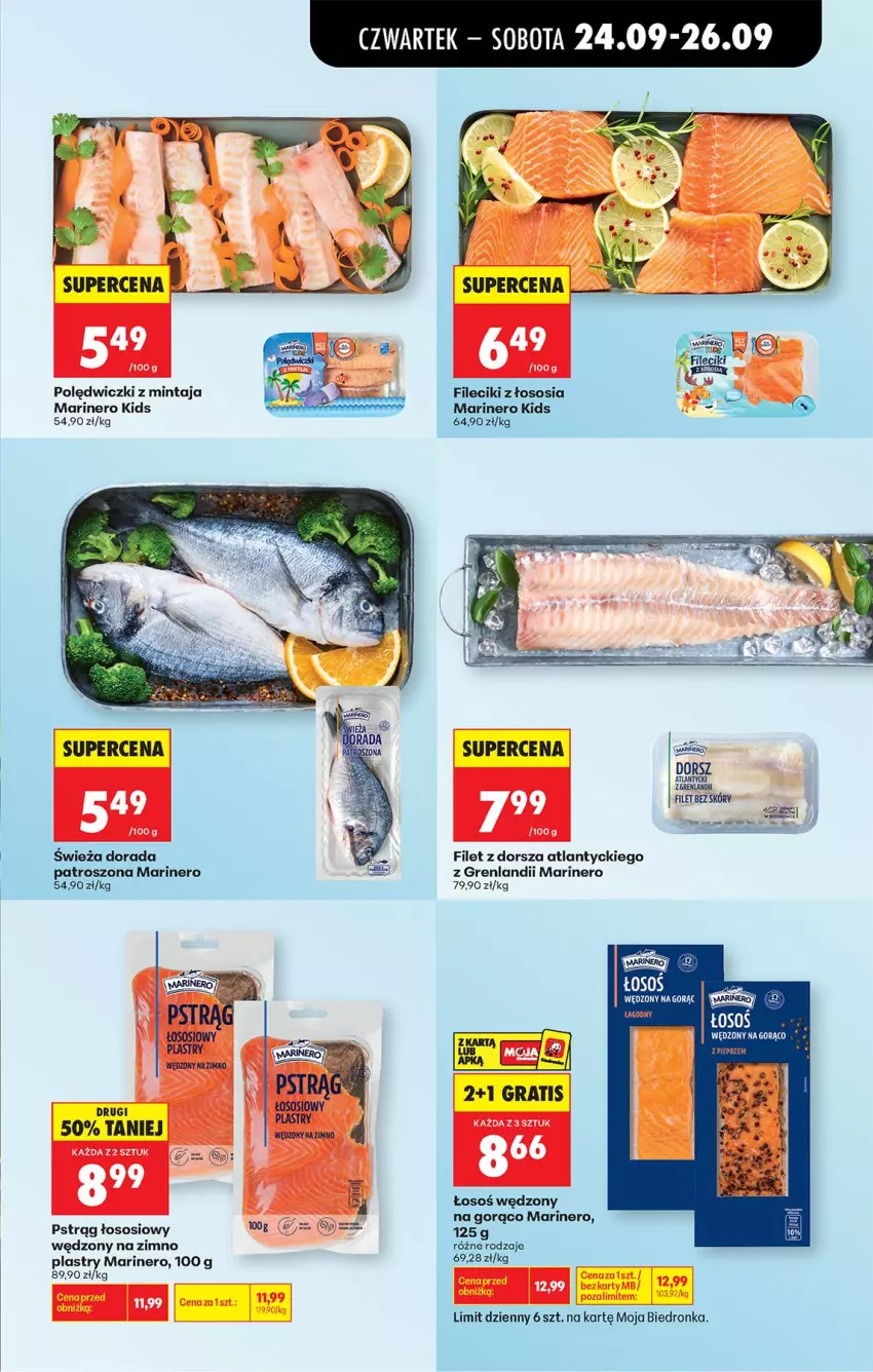 Gazetka promocyjna Biedronka - Od Czwartku - ważna 24.09 do 30.09.2026 - strona 43 - produkty: Dorsz, Filet z dorsza atlantyckiego, Gra, Mintaj, Pstrąg, Sos