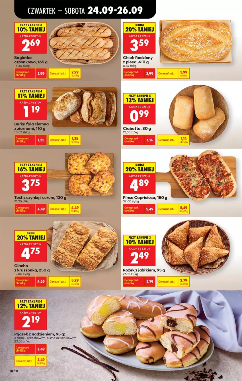 Gazetka promocyjna Biedronka - Od Czwartku - ważna 24.09 do 30.09.2026 - strona 44 - produkty: Bagietka, Bagietka czosnkowa, Bułka, Chleb, Ciabatta, Fa, Pączek, Piec, Ser