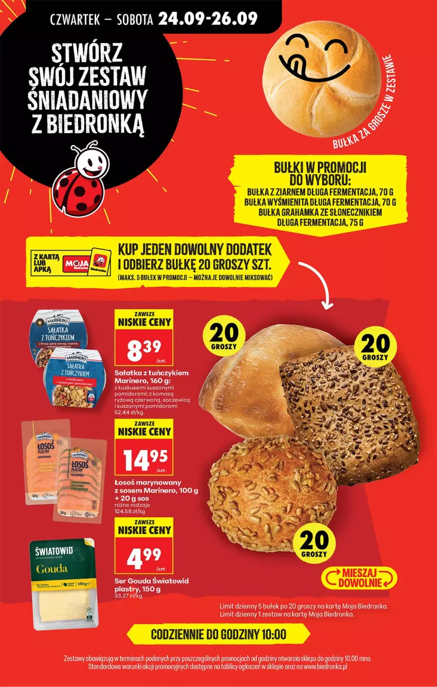 Gazetka promocyjna Biedronka - Od Czwartku - ważna 24.09 do 30.09.2026 - strona 49 - produkty: Bułka, Bułka grahamka, Gouda, Gra, Kuskus, Ryż, Sałat, Sałatka, Ser, Sos, Tuńczyk