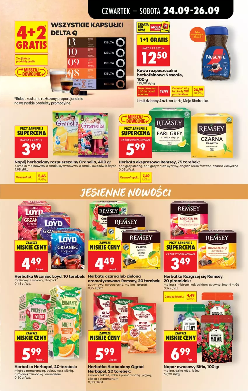 Gazetka promocyjna Biedronka - Od Czwartku - ważna 24.09 do 30.09.2026 - strona 51 - produkty: Ananas, Cytryny, Dzika róża, Earl Grey, Fa, Gra, Granat, Herbapol, Herbata, Herbata czarna, Imbir, Kawa, Kawa rozpuszczalna, Kret, Loyd, Mięta, Miód, Napój, Ogród, Owoce, Por, Róża, Rum