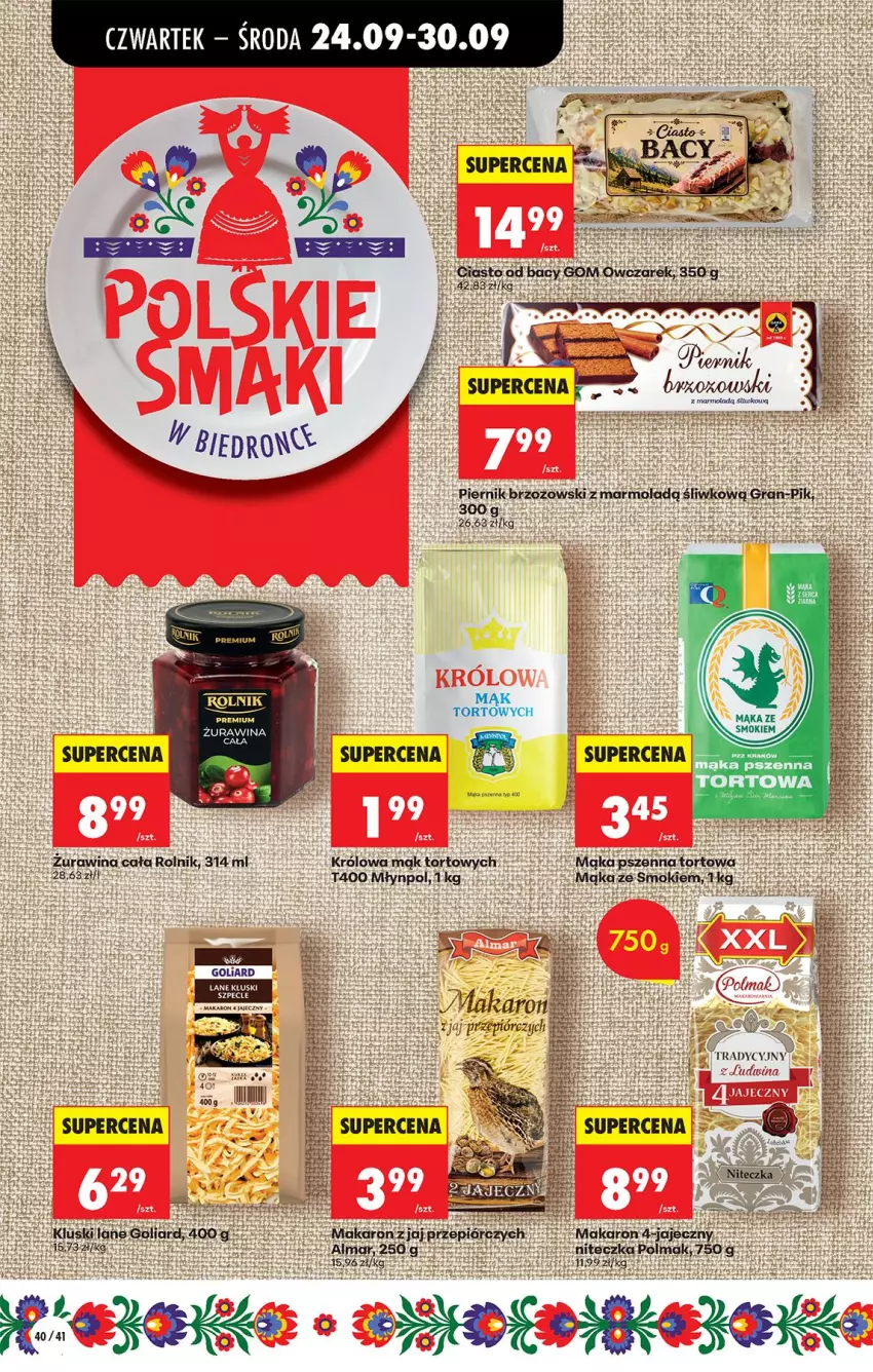 Gazetka promocyjna Biedronka - Od Czwartku - ważna 24.09 do 30.09.2026 - strona 58 - produkty: Fa, HP, Mąka, Makaron, Młynpol, Mola, Piec, Por