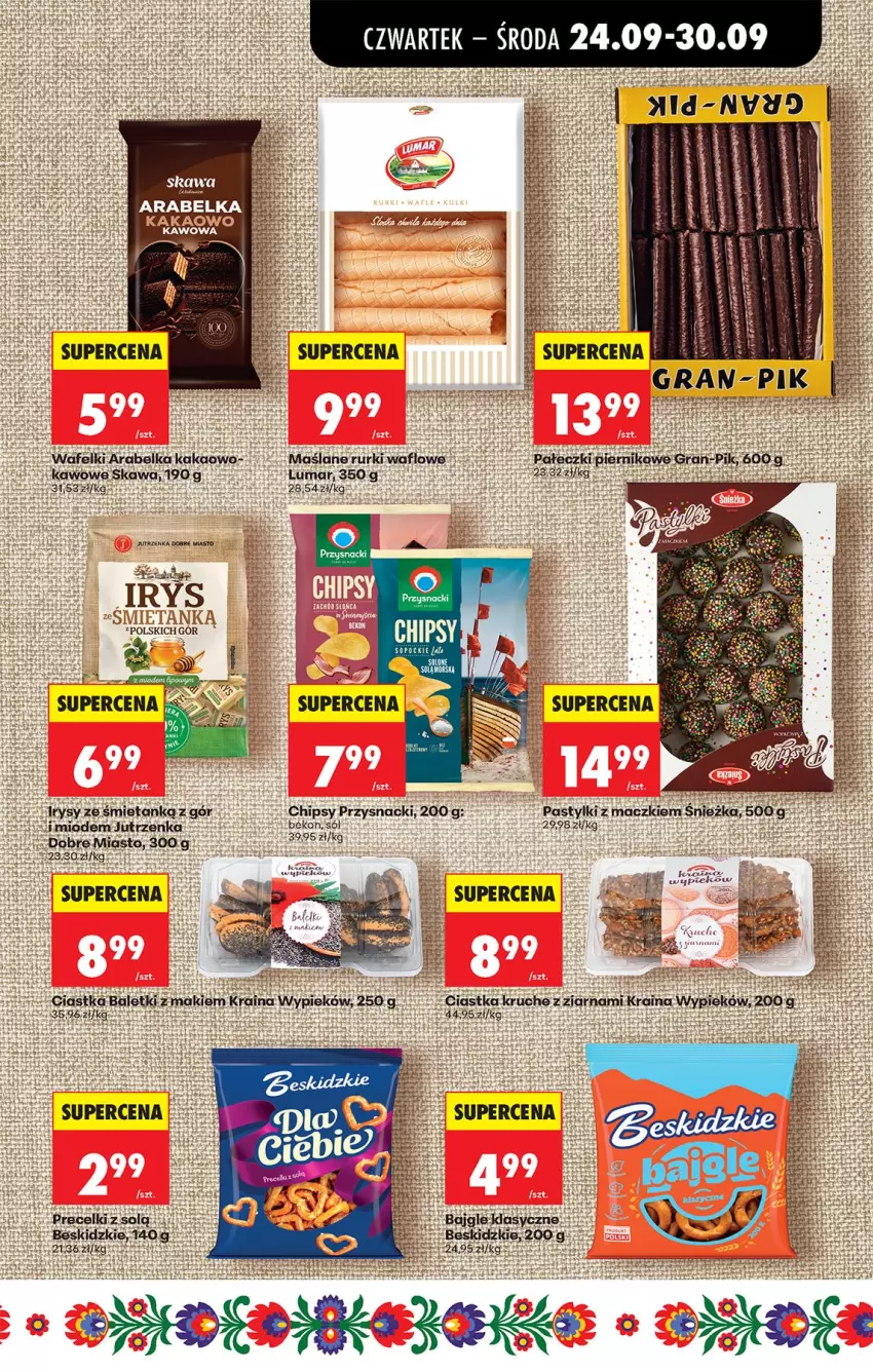 Gazetka promocyjna Biedronka - Od Czwartku - ważna 24.09 do 30.09.2026 - strona 59 - produkty: Bajgle, Beko, Beskidzki, Chipsy, Ciastka, Fa, Gra, Jutrzenka, Kakao, NOWAK, Pastylki, Piernik, Przysnacki, Rurki, Sól