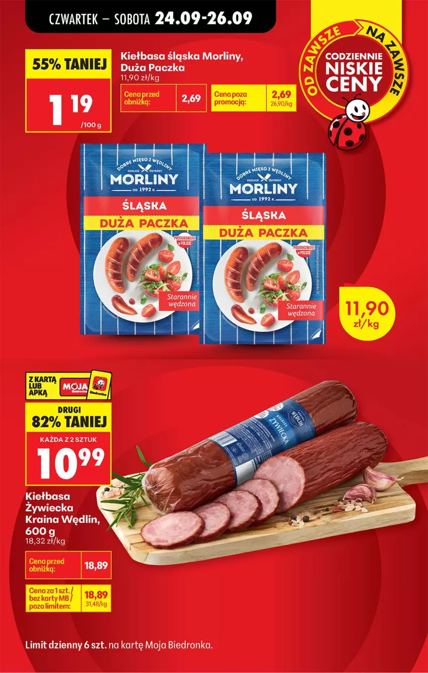 Gazetka promocyjna Biedronka - Od Czwartku - ważna 24.09 do 30.09.2026 - strona 7 - produkty: Kiełbasa, Kiełbasa śląska, Morliny