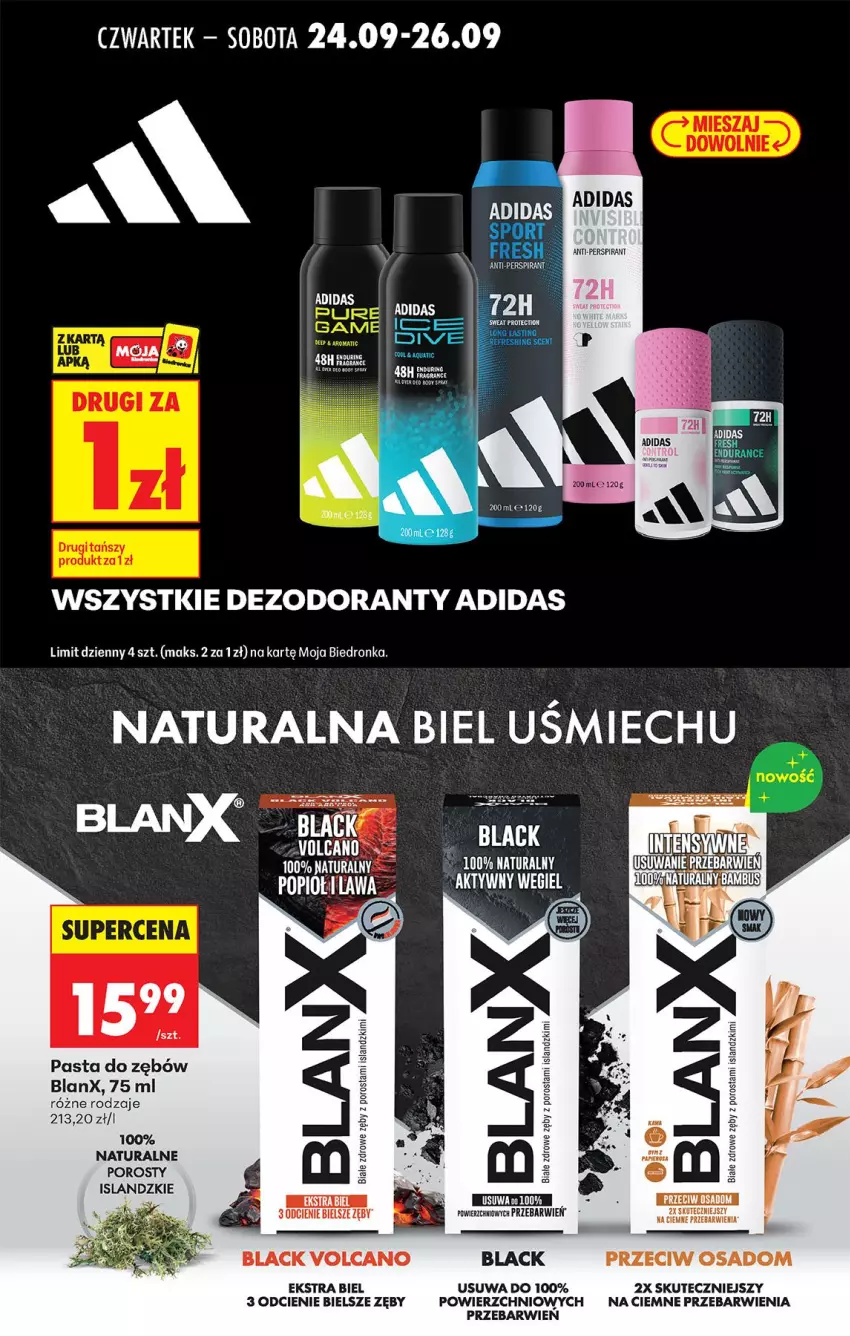 Gazetka promocyjna Biedronka - Od Czwartku - ważna 24.09 do 30.09.2026 - strona 78 - produkty: Adidas, Dezodorant, Isla, Lack, Pasta do zębów, Por, Pur, Ser