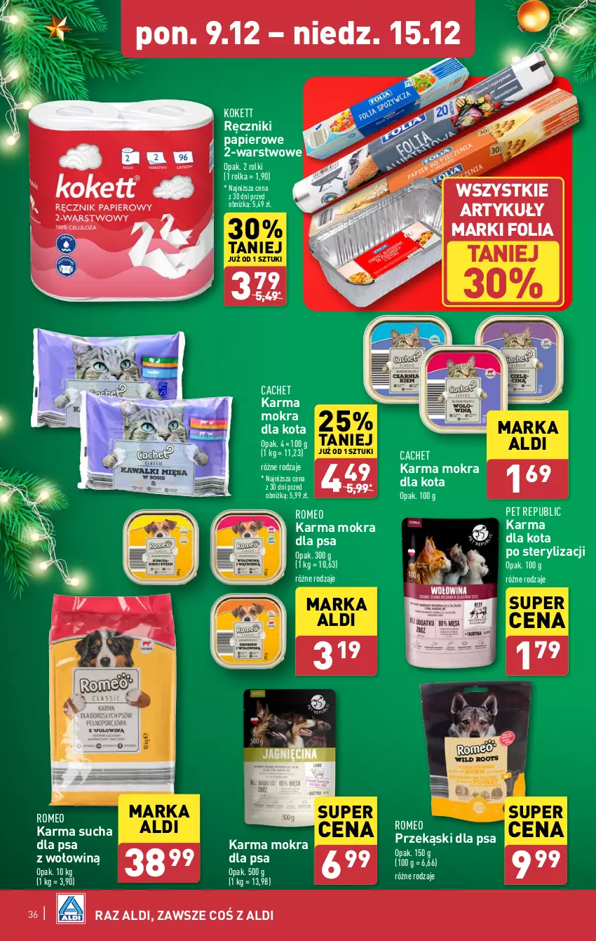 Gazetka promocyjna Aldi - Pełna oferta - ważna 09.12 do 15.12.2024 - strona 36 - produkty: Papier, Przekąski dla psa, Ręcznik, Ręczniki papierowe, Rolki