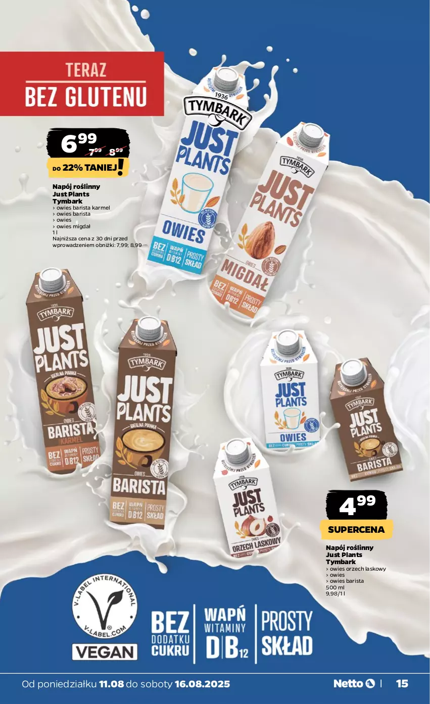 Gazetka promocyjna Netto - Od Poniedziałku - ważna 11.08 do 16.08.2025 - strona 15 - produkty: Napój, Napój roślinny, Tymbark
