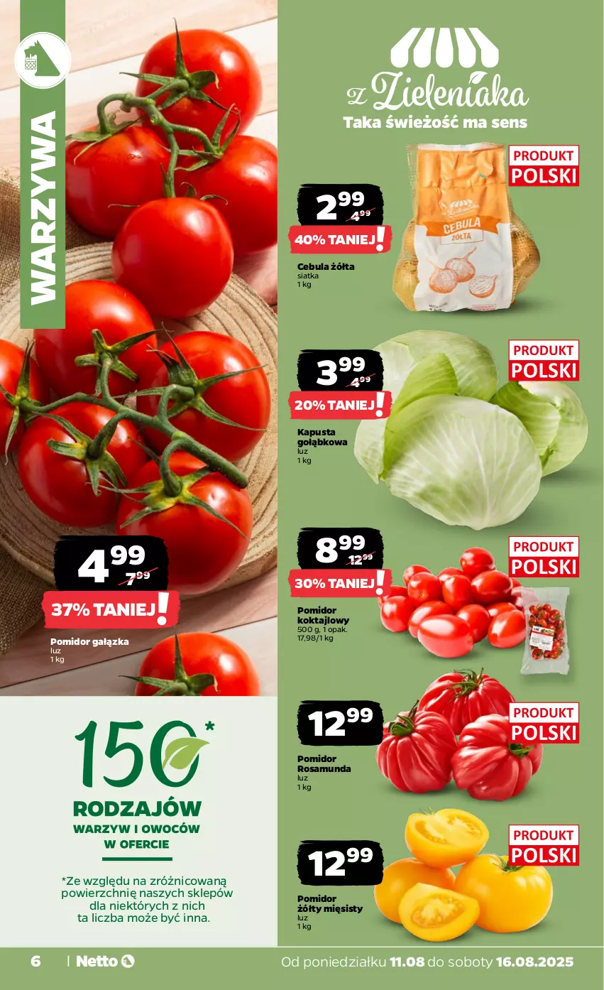 Gazetka promocyjna Netto - Od Poniedziałku - ważna 11.08 do 16.08.2025 - strona 6 - produkty: Cebula, Siatka, Warzywa