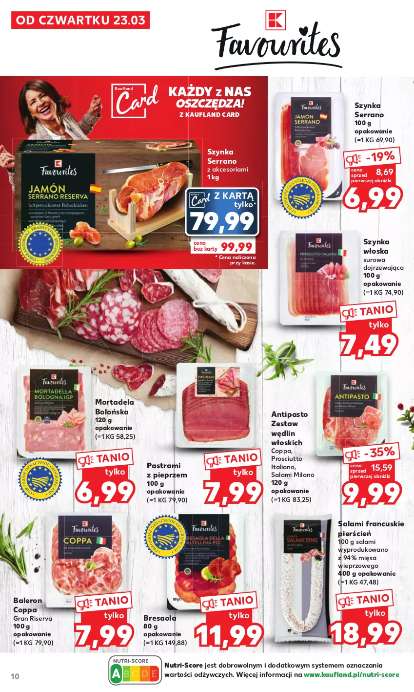 Gazetka promocyjna Kaufland - Oferta ważna od 23.03.2023 do 08.04.2023 lub do wyczerpania zapasów. - ważna 23.03 do 08.04.2023 - strona 10 - produkty: Bresaola, Cień, Gra, Pieprz, Prosciutto, Salami, Ser, Szynka