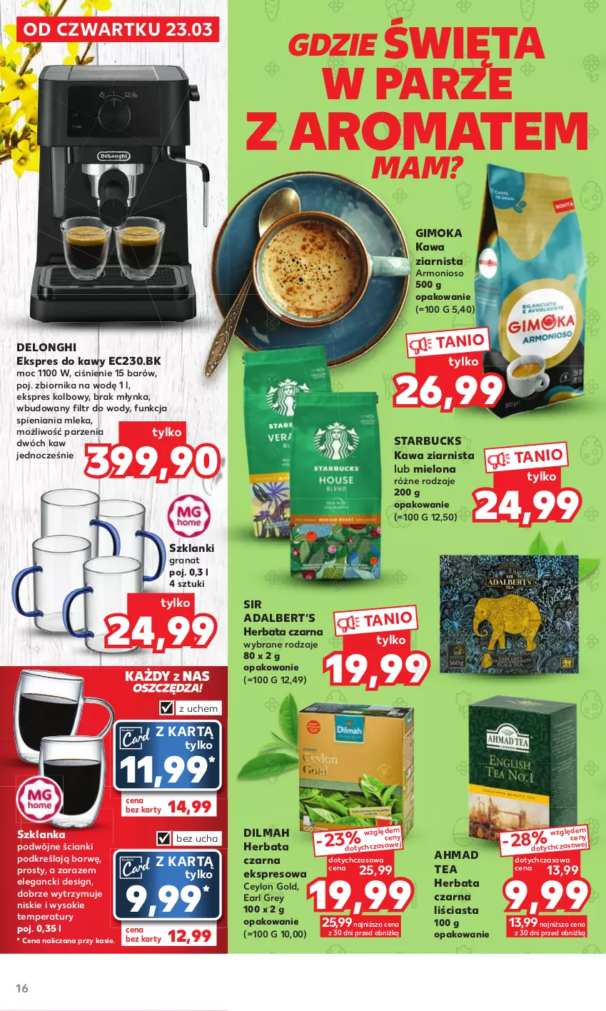 Gazetka promocyjna Kaufland - Oferta ważna od 23.03.2023 do 08.04.2023 lub do wyczerpania zapasów. - ważna 23.03 do 08.04.2023 - strona 16 - produkty: Dilmah, Earl Grey, Gimoka, Gra, Granat, Herbata, Herbata czarna, Kawa, Kawa ziarnista, Lanki, Sok, Szklanka