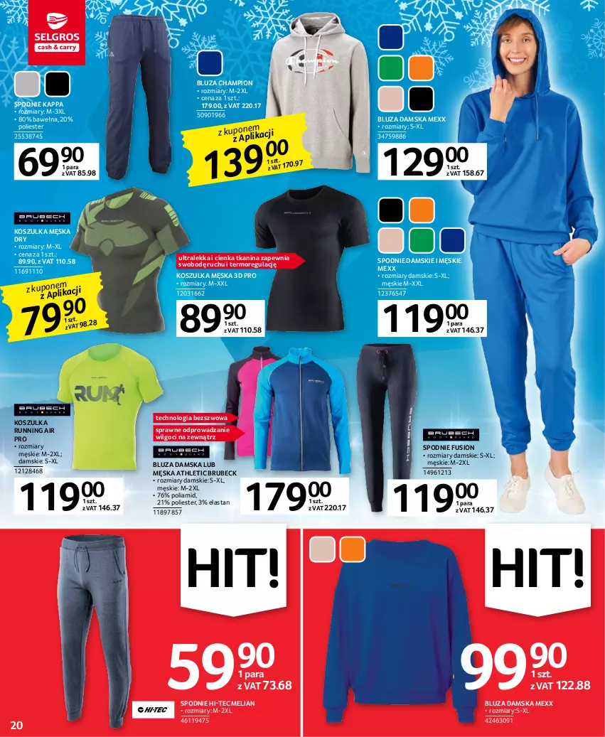 Gazetka promocyjna Selgros - Oferta przemysłowa - ważna 05.01 do 18.01.2023 - strona 20 - produkty: Bluza, Fusion, Hi-Tec, Kosz, Koszulka, LG, Mexx, Spodnie, Wełna