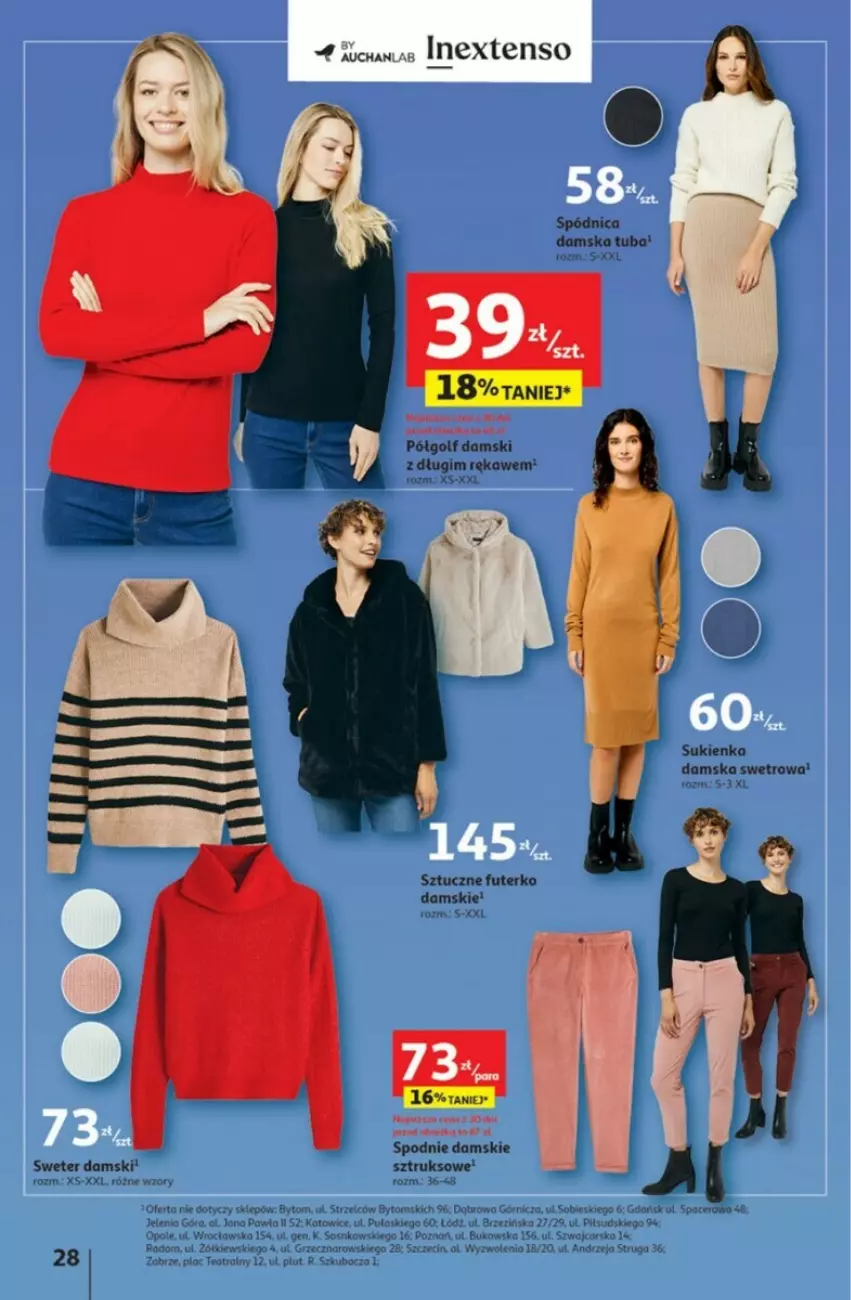 Gazetka promocyjna Auchan - ważna 28.09 do 04.10.2023 - strona 21 - produkty: Spódnica, Spodnie, Sukienka, Sweter