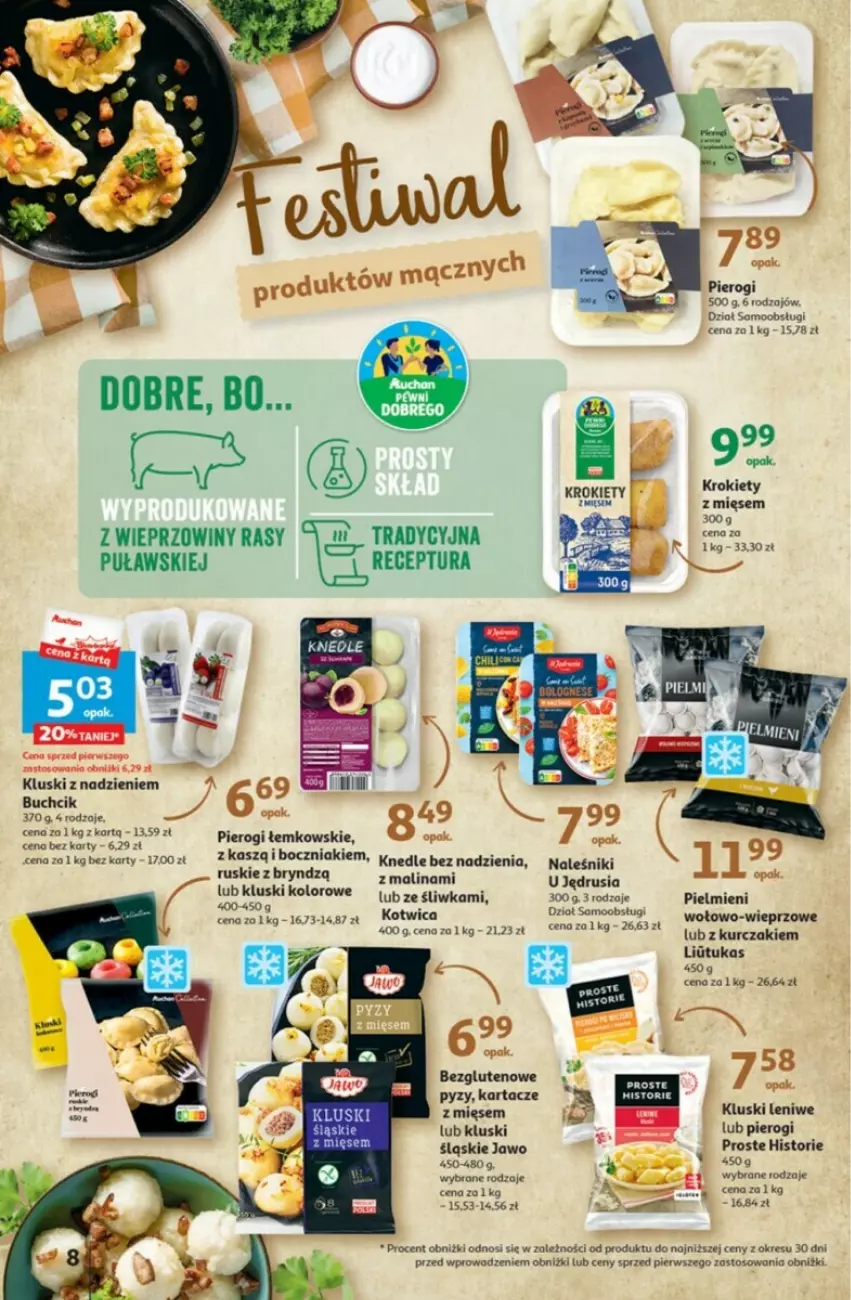 Gazetka promocyjna Auchan - ważna 28.09 do 04.10.2023 - strona 39 - produkty: Boczniak, Knedle, Krokiety, Kurczak, Naleśniki, Pierogi