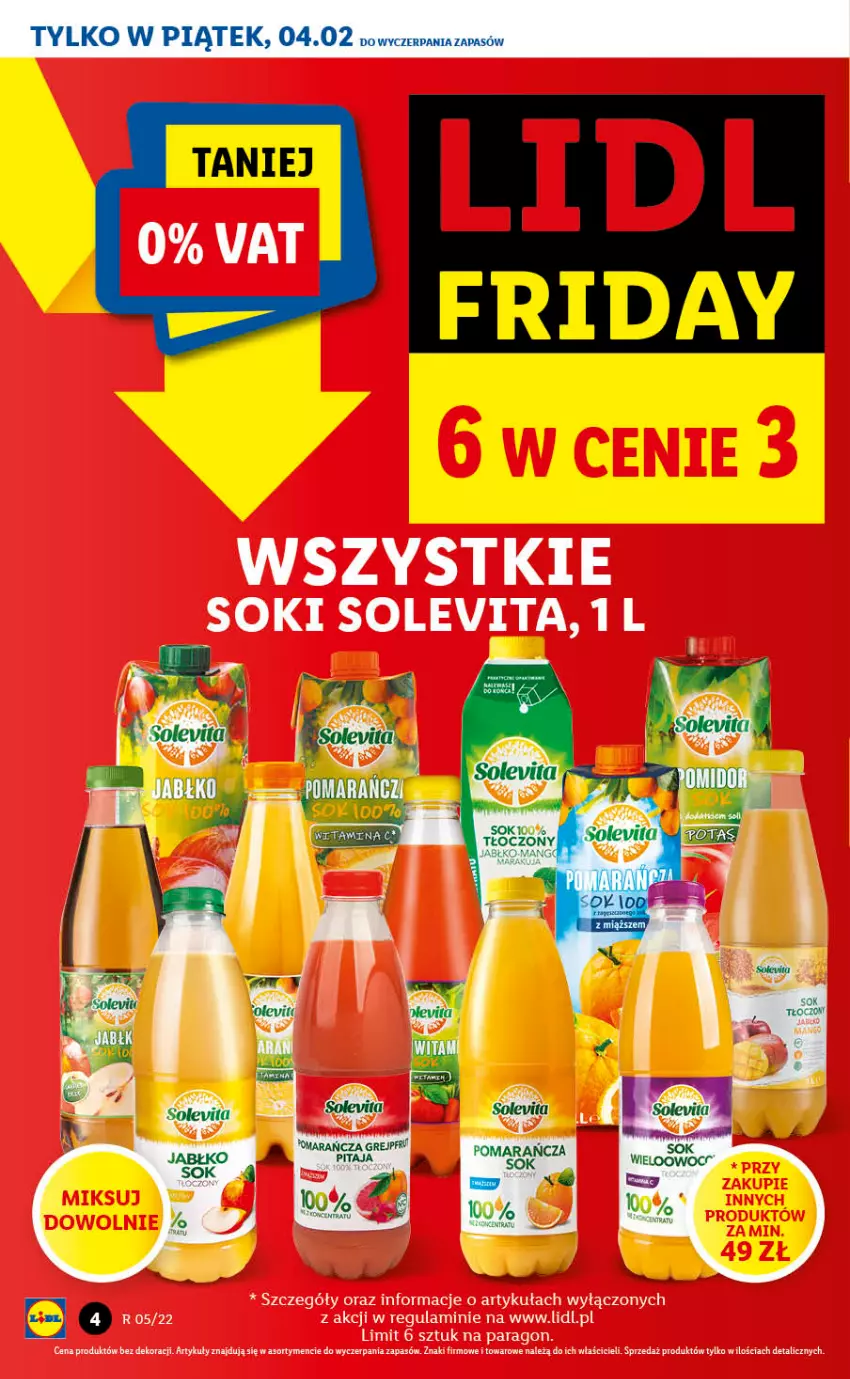 Gazetka promocyjna Lidl - GAZETKA - ważna 03.02 do 05.02.2022 - strona 4 - produkty: Sok