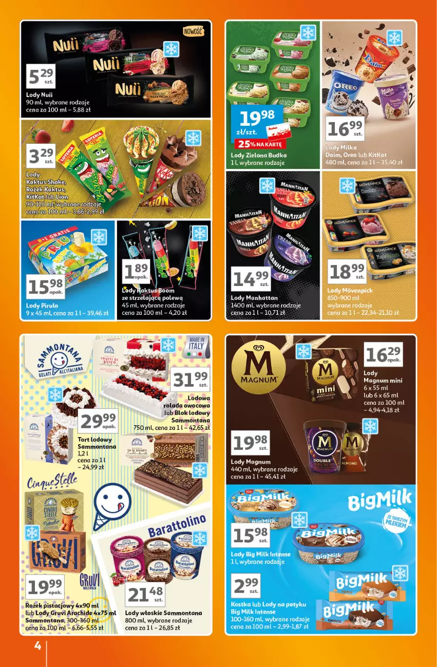 Gazetka promocyjna Auchan - Gazetka Znane Marki Lubiane Hipermarket Auchan - ważna 07.09 do 13.09.2023 - strona 4 - produkty: Big Milk, Fa, Lody, Rolada, Zielona Budka